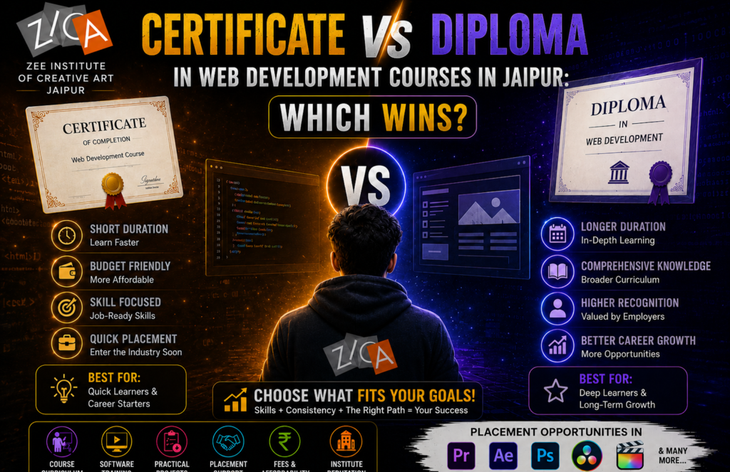 Certificate vs Diploma in Web Development Courses in Jaipur: Which Wins?